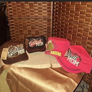 Y2k bedazzled football / baseball mom caps